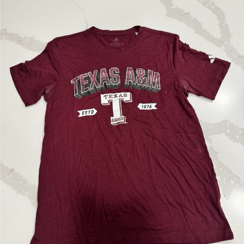 adidas Maroon Texas A&M Short Sleeve Tee